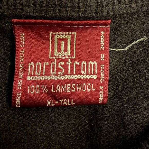 Nordstrom Lambs' Wool Brown V-Neck Knit Sweater Men's XLarge Tall XLT Career - Picture 5 of 6